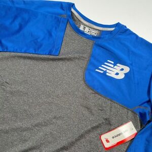New Balance Men Blue Gray Asymmetric Basketball Shirt TMMT315L NB Dry XL